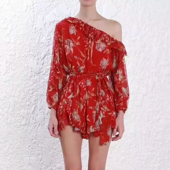 zimmermann red playsuit